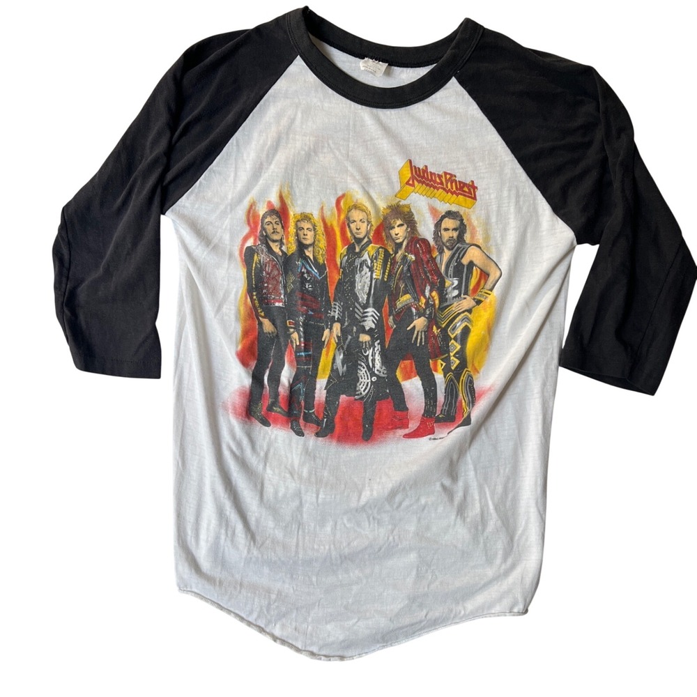1986 Judas Priest Fuel For Life Tour Shirt Raglan Baseball Tee XL USA Vintage
